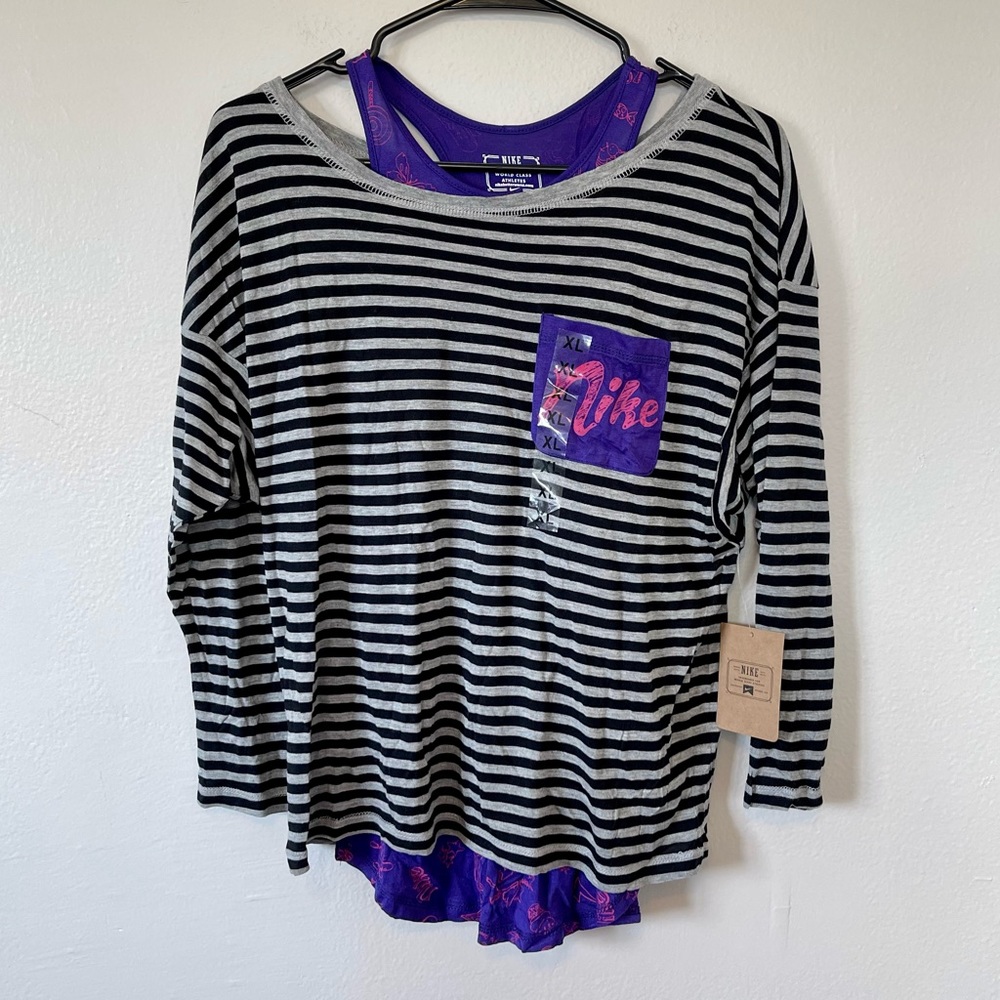 NWT Nike Layered Look Skater Top